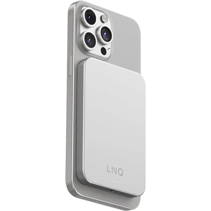 LINQ Connects Magnetische Kabellose Powerbank 5000 mAh, Schnelles Kabelloses Laden und Magnetische Befestigung, schwarz