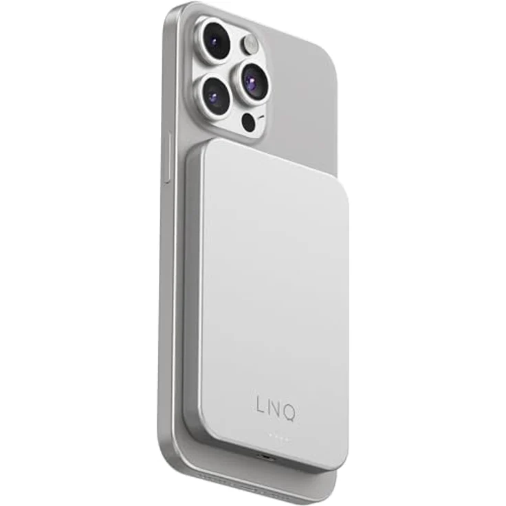 LINQ Connects Magnetische Kabellose Powerbank 5000 mAh, Schnelles Kabelloses Laden und Magnetische Befestigung, schwarz – Bild 1