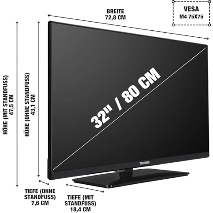 TELEFUNKEN QLED TV D32Q751X2CW, 32 Zoll Smart TV mit Full HD, HDR, Triple-Tuner, Android TV – Bild 3
