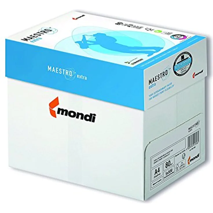 2500 Blatt Mondi Maestro EXTRA Kopierpapier 80g/m² DIN-A4 hochweiß TrioTec Technologie