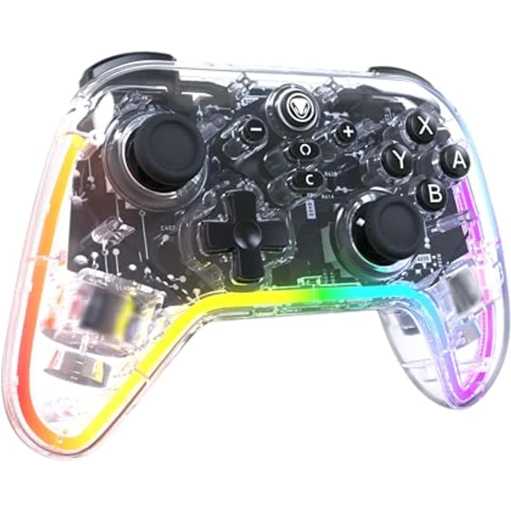 Snakebyte NSW2 Controller Gamepad S2 RGB, kabelloser Pro Controller für Nintendo Switch 2 mit Hall-Effekt-Sticks, ergonomischem Design und USB-C-Ladefunktion, Mehrfarbig – Bild 1