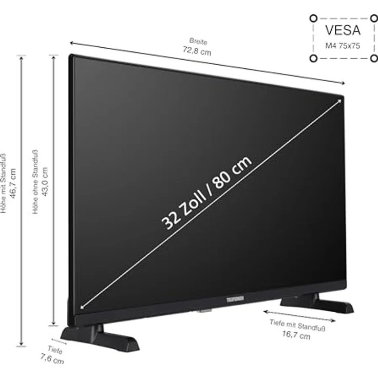 Telefunken 32 Zoll Fernseher/TiVo Smart TV (Full HD, HDR, HD+ 6 Monate inkl., Triple-Tuner) XF32TO750S – Bild 3