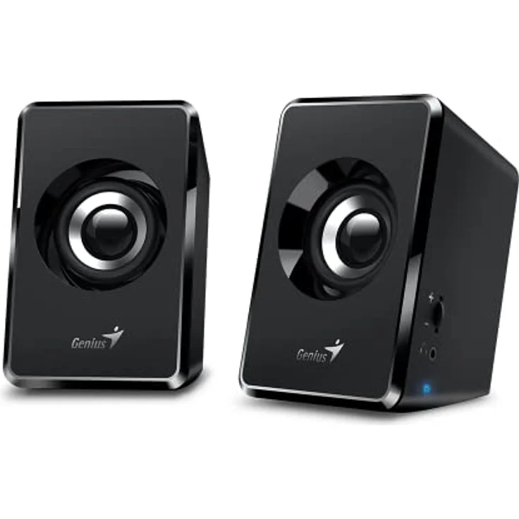 Genius SP-U125 USB-betriebene Stereo-Lautsprecher mit 3,5-mm-Audio-Kopfhöreranschluss, Schwarz – Bild 3