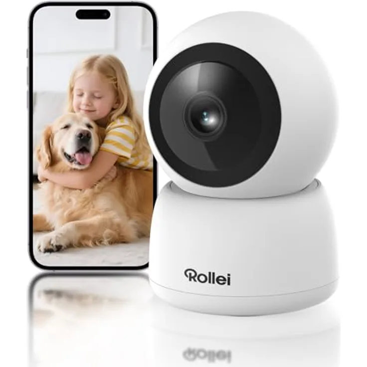Rollei IPC-88, 360° Innen Überwachungskamera mit 1080p, Bewegungserkennung, Nachtsicht und Zwei-Wege-Audio