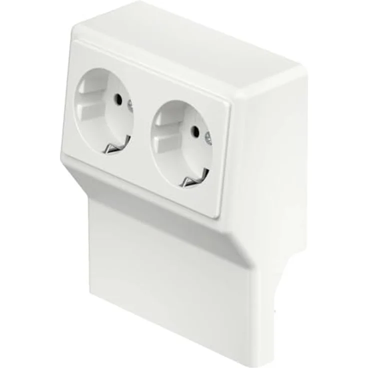 OBO 6132245 Elektro-Sockelleisten-Zubehör SL 2GT2050, Geräteeinsatz Steckdose, reinweiß, 1 Stück, 2 Jahre Garantie – Bild 1