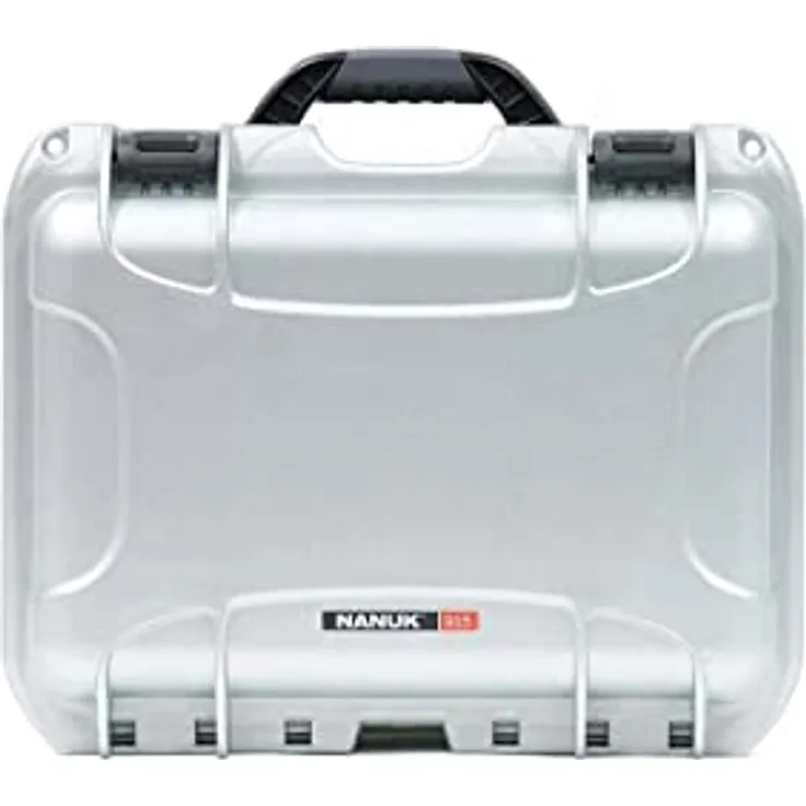 NANUK 915 Wasserdichter Hartschalenkoffer Mit Plüschschaumeinlage - Silber, IP67 Wasserdicht, Stoßfest, Made in Canada
