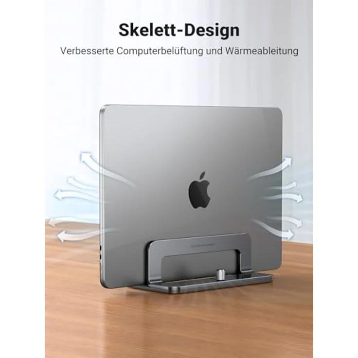UGREEN 20471 Notebook-Ständer, vertikaler Laptop-Halter aus Aluminium mit einstellbarer Breite und Anti-Rutsch-Schutz für Geräte bis 17,3 Zoll – Bild 5