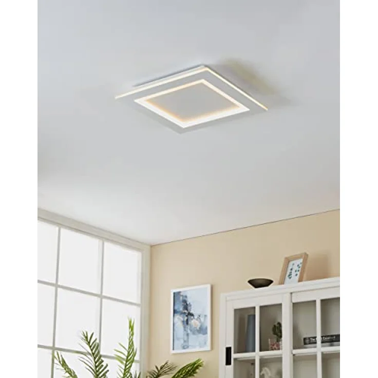 EGLO connect.z Smart Home LED Deckenleuchte Padrogiano-Z, ZigBee, App und Sprachsteuerung Alexa, dimmbar, RGB, 45 x 45 cm, Weiß – Bild 2