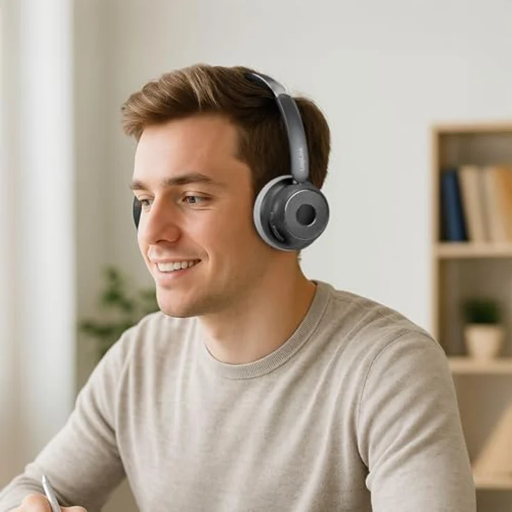 LogiLink BT0072 AuraSolo Over Ear Kopfhörer, Bluetooth 6.0, 20 Stunden Akkulaufzeit, Schwarz – Bild 2