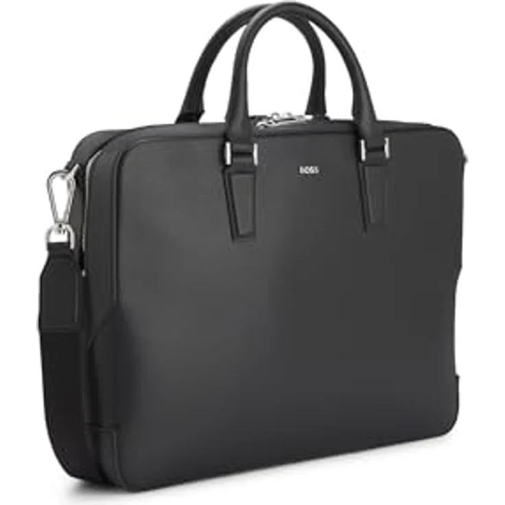 Boss Luminary Aktentasche, 38 cm Leder mit Laptopfach, schwarz – Bild 3