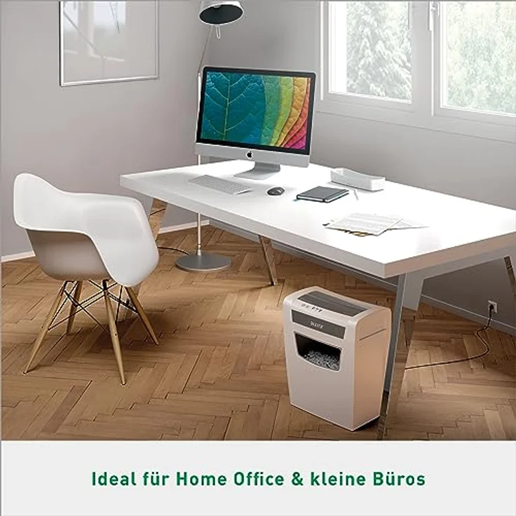 Leitz 80090000 IQ Home Office Aktenvernichter (Partikelschnitt, Sicherheitsstufe P4, 10 Blatt Kapazität, 23L Abfallbehälter, Schredder) weiß – Bild 2