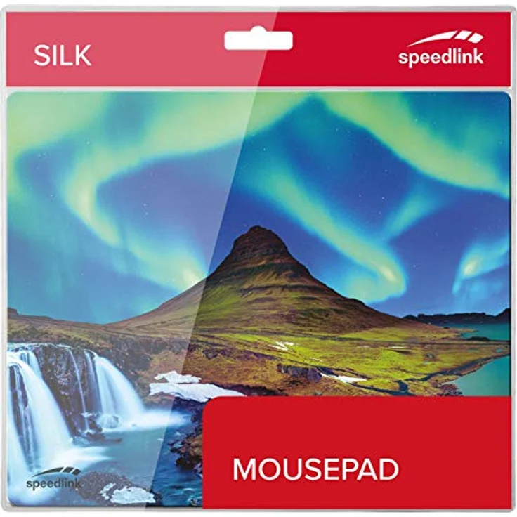 Speedlink SILK Mousepad - Mauspad mit weicher Textiloberfläche und antistatischer Wirkung, Maße: 23 x 19 x 0,2 cm, Polar Lichter – Bild 2