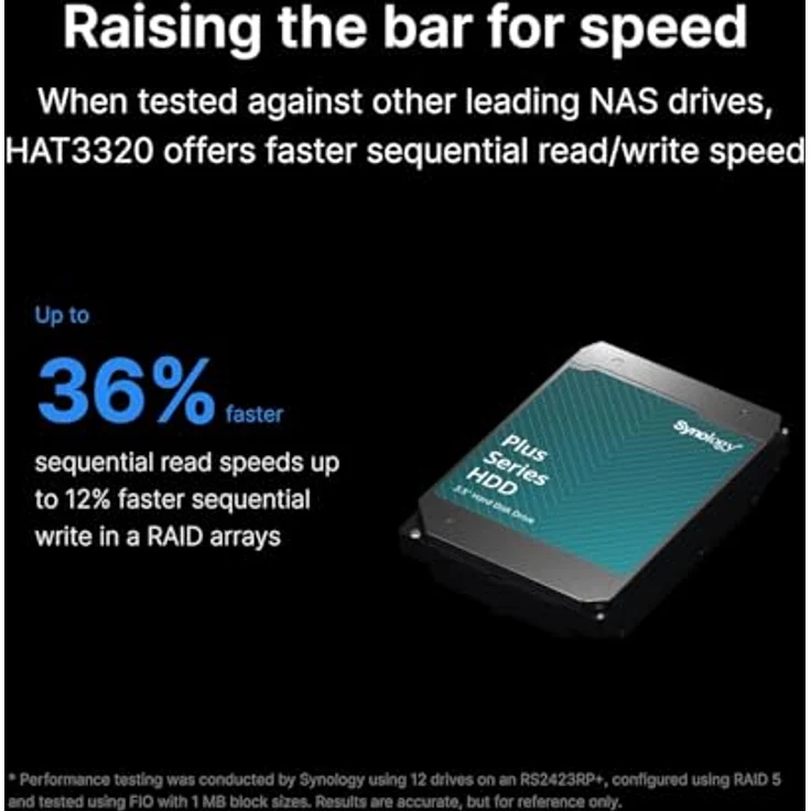 Synology 3.5" SATA Festplatte, 8 TB NAS-Qualität für J Value und Plus Einheiten, 24x7 Betriebsfähigkeit, CMR Technologie – Bild 5