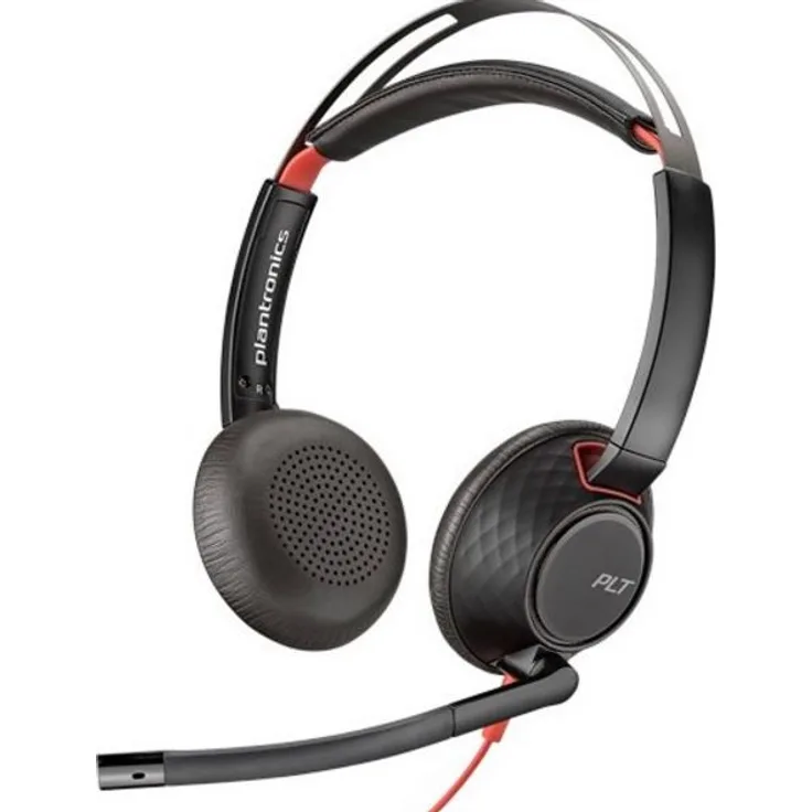 Poly Blackwire 5220 C5220 USB-C, Schnurgebundenes Stereo-Headset mit Noise Cancelling-Mikrofon und 3,5 mm Anschluss
