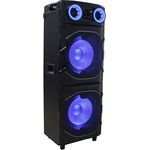 REFLEXION Jumbo PS25BT, 1200W Bluetooth 5.3 Party Lautsprecher mit Disco-LED, Karaoke-Funktion, Mikrofon, USB, AUX, FM-Radio & Rollen für Events und Outdoor