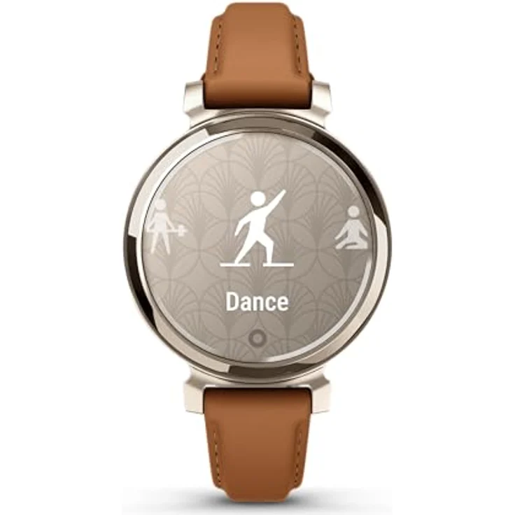Garmin Lily 2, kleine und stilvolle Smartwatch, verstecktes Display, gemusterte Linse, bis zu 5 Tage Akkulaufzeit, Hellbraun – Bild 3