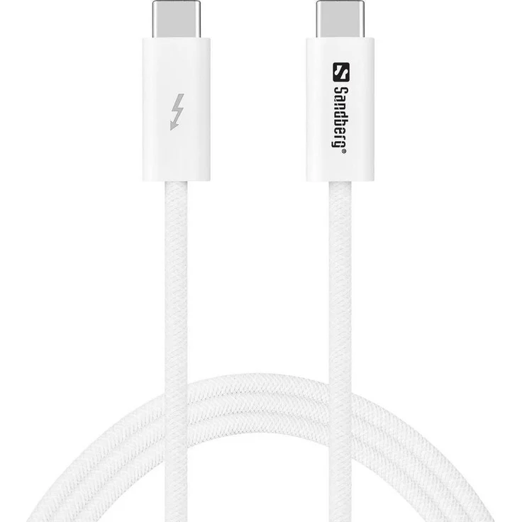 Sandberg 136-56, 1 m USB C Kabel, USB4 Gen 3x2, 40 Gbit/s, Weiß