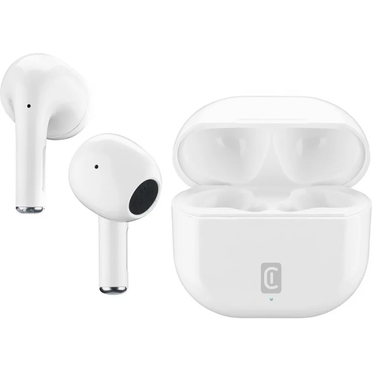Cellularline Wireless Tiny weiß True Wireless In-Ear Headset für Bluetooth, mit Ladecase und Touch Control