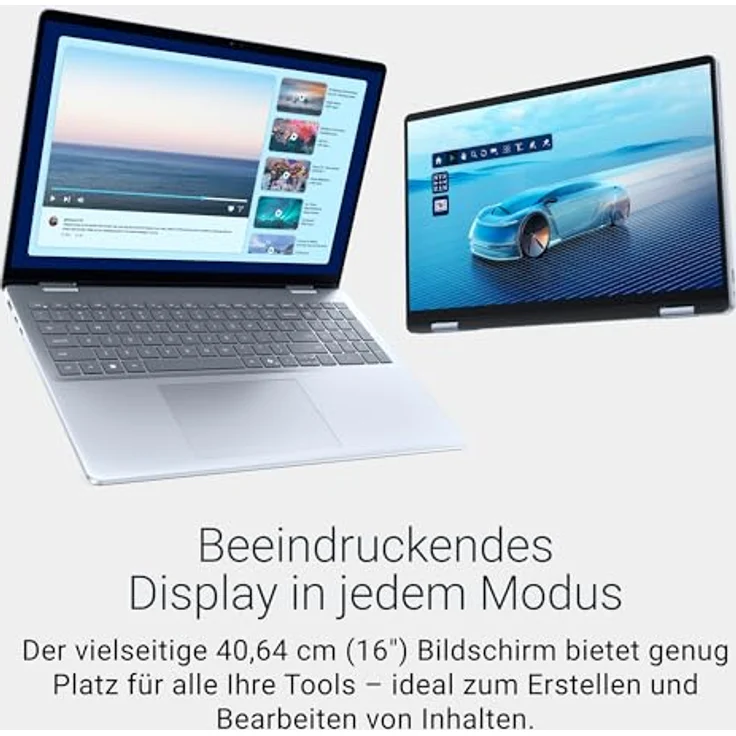 Dell 16 Plus 2-in-1 Laptop Copilot+ PC db06250 – 16" FHD+ Touch Display, Intel Core Ultra 7, 16GB RAM, 512GB SSD, Intel Arc Grafik, Windows 11 Home, QWERTZ-Tastatur – Ice Blue – Bild 3