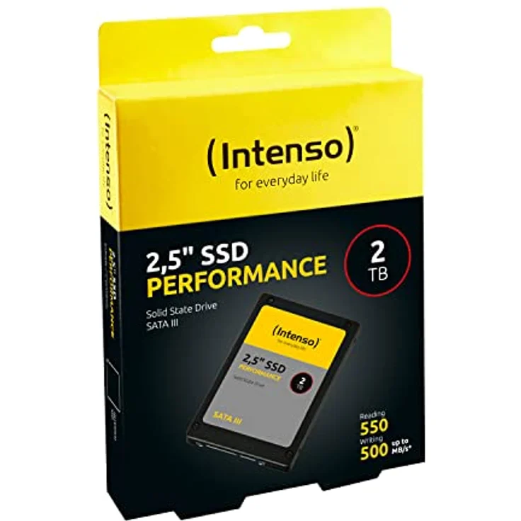 Intenso Interne 2,5" SSD SATA III Performance, 2 TB, 550 MB/Sekunden, Schwarz – Bild 2