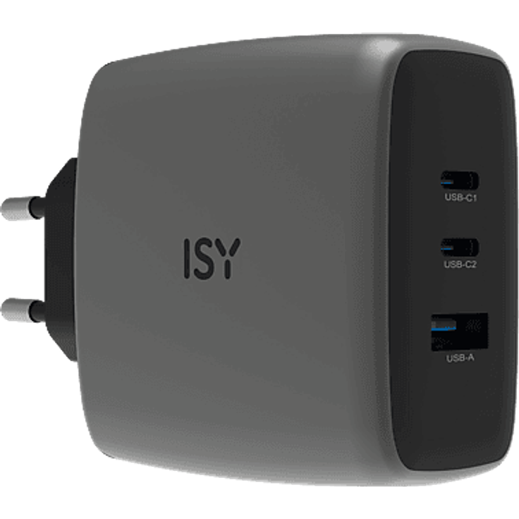 ISY IAC-7100 100-W-PD-GaN-Ladegerät Universell, 100-240 Volt, grau