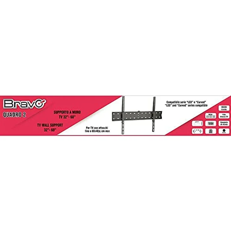 Bravo Quadro 2, TV-Halterung für 152,4 cm (60") Bildschirm, maximale VESA-Halterung 600 x 400 mm, Schwarz – Bild 2