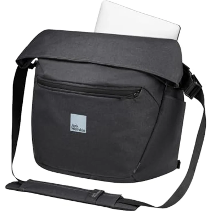 Jack Wolfskin Mainkai Messenger, Laptop-Tasche mit 38 cm Fach, schwarz, 100% Polyester – Bild 5