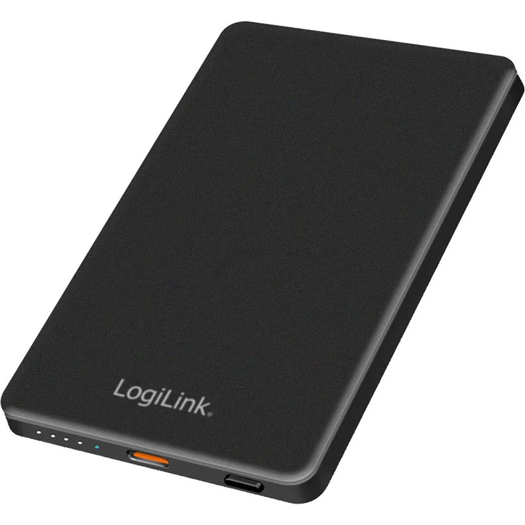 LogiLink Magnetische Powerbank 5.000 mAh, USB-C, PD 15 W, MagSafe-kompatibel, schwarz