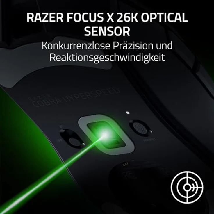 Razer Cobra HyperSpeed, kabellose Gaming-Maus mit 26K DPI Sensor, 1000 Hz Polling Rate, 62g leicht, Chroma RGB, 3-fach-Konnektivität, Schwarz – Bild 4