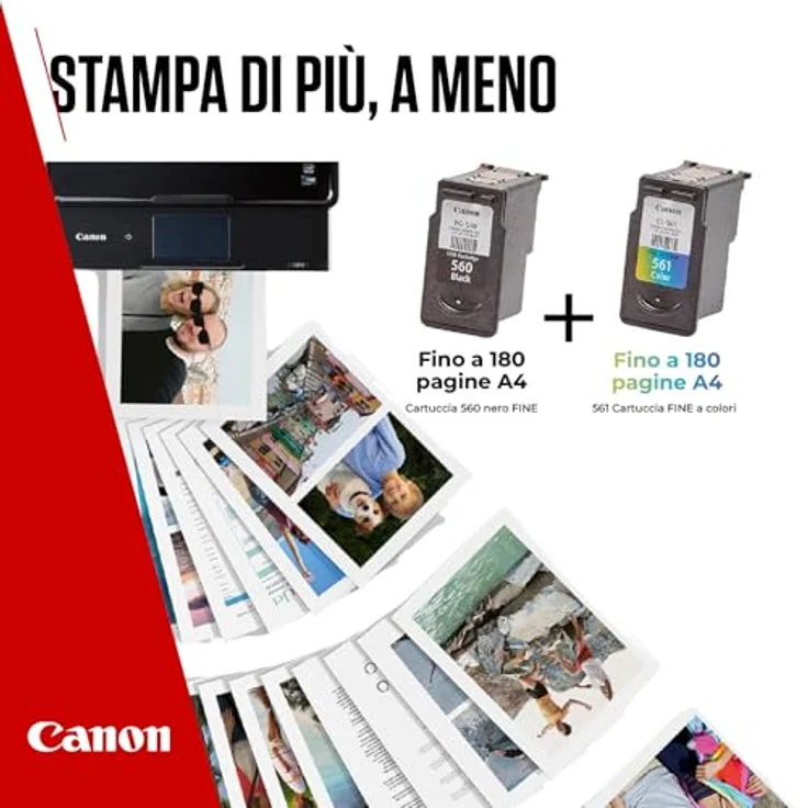 Canon PG-560/CL-561 Druckerpatrone, 7,5 ml Schwarz & 8,3 ml Farbe (M, C, Y) mit 50 Blatt GP-501 Fotoglanzpapier – Bild 5