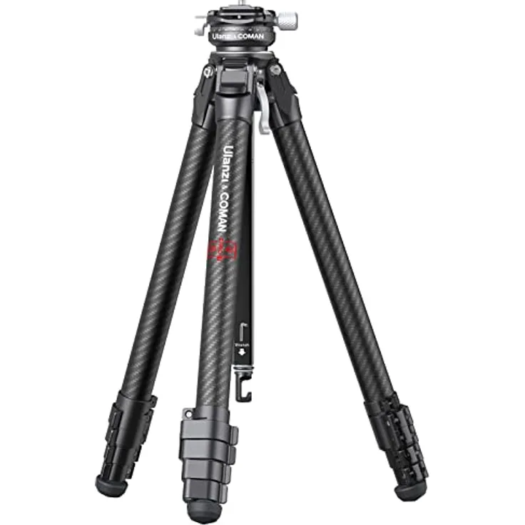 ULANZI Zero Y Stativ Kamera Carbon Fiber mit 360° Panoramakugelkopf und Arca Swiss, Leichtes Kamerastativ mit Abnehmbarer Mittelsäule für alle DSRL-Kameras, Belastbar bis 18 kg