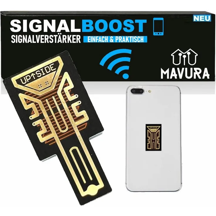 MAVURA SIGNALBOOST Signalverstärker Empfangsverstärker Cell Antenna Reichweitenverstärker für Handy Smartphone Tablet, 3G 4G 5G kompatibel, Schwarz