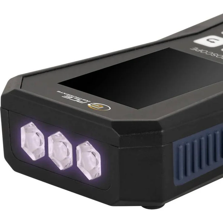 PCE Instruments LED-Stroboskop mit 3 UV-LEDs, tragbar, Schwarz, inkl. USB-C Kabel und Servicetasche