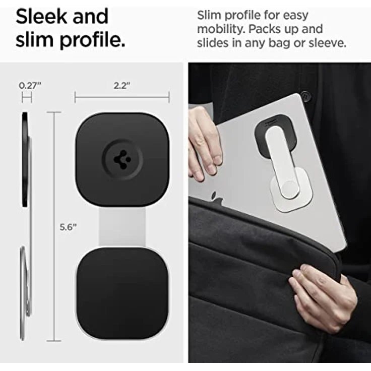 Spigen S312, Smartphone Halterung für ergonomische Sicht, Schwarz/Silber – Bild 7