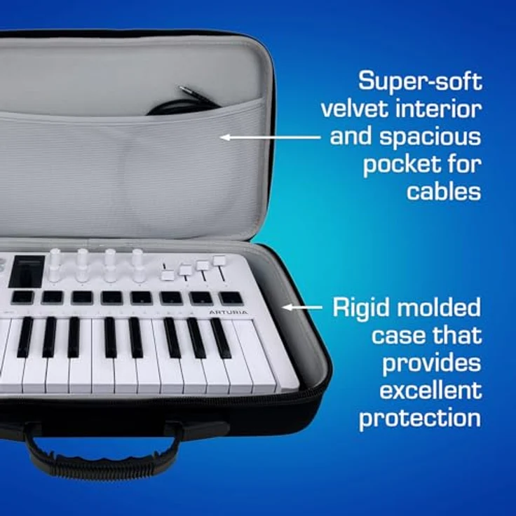 Analog PULSE Case für Arturia MiniLab / MicroFreak / MicroBrute, DJ Case aus robustem EVA-Schaum, schwarz, kompaktes Design 82 mm hoch – Bild 3