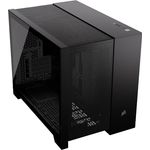 CORSAIR 2500D Airflow mATX PC-Gehäuse - Ohne Lüfter - Zweikammer-Design - Große Kühlungsflexibilität - Reverse Connection Motherboard-Kompatibel - Schwarz