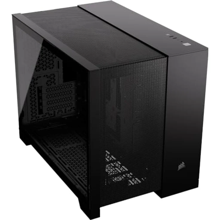 CORSAIR 2500D Airflow mATX PC-Gehäuse - Ohne Lüfter - Zweikammer-Design - Große Kühlungsflexibilität - Reverse Connection Motherboard-Kompatibel - Schwarz – Bild 1