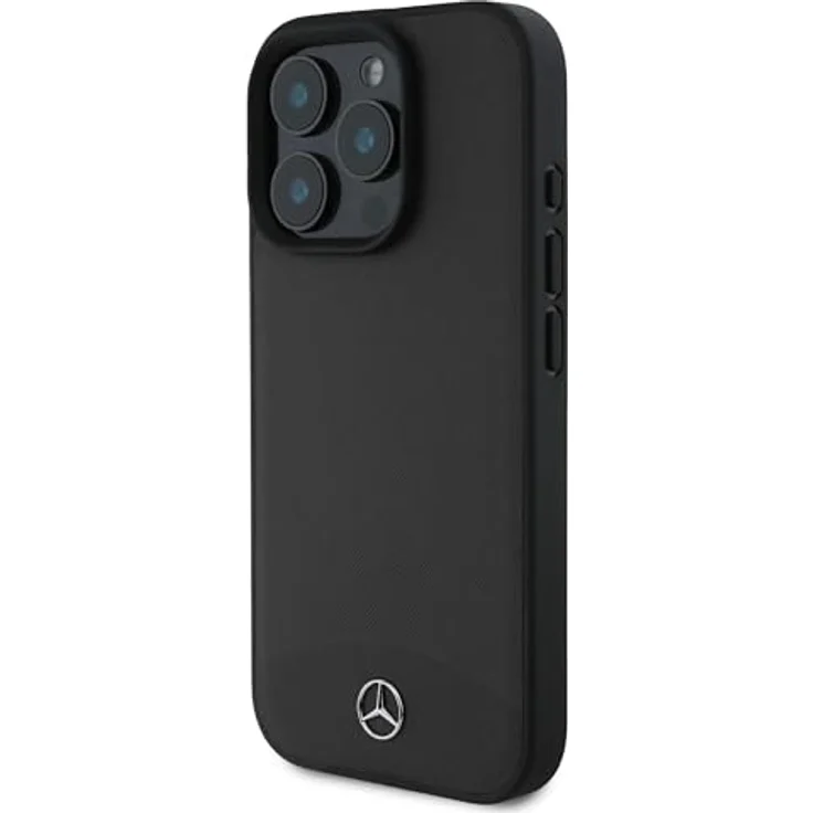 Mercedes-Benz CG Handyhülle für iPhone 16 Pro, Kompatibel mit Magsafe, Strukturiertes und Einfarbige Ledertasche Schwarz – Bild 2