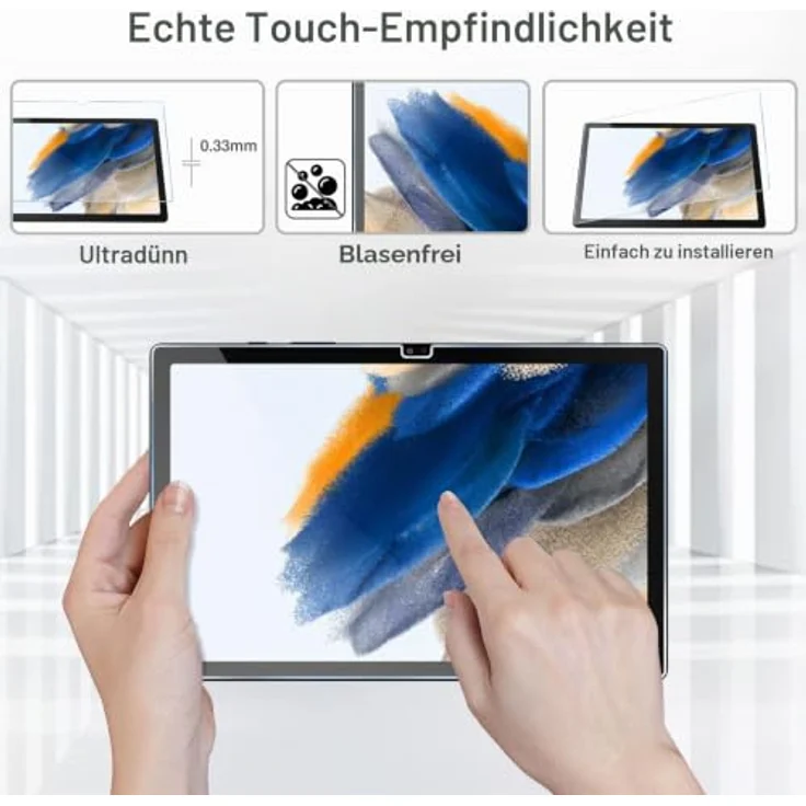 ProCase 2 Stück 9H Schutzglas für Samsung Galaxy Tab A8 10,5 Zoll SM-X200/X205, ultradünn, kratzfest und stoßfest – Bild 5