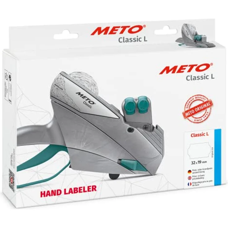 METO Preisauszeichnungsgerät Classic L, 2-zeiliges Beschriftungsgerät mit ergonomischem Griff, grau – Bild 5