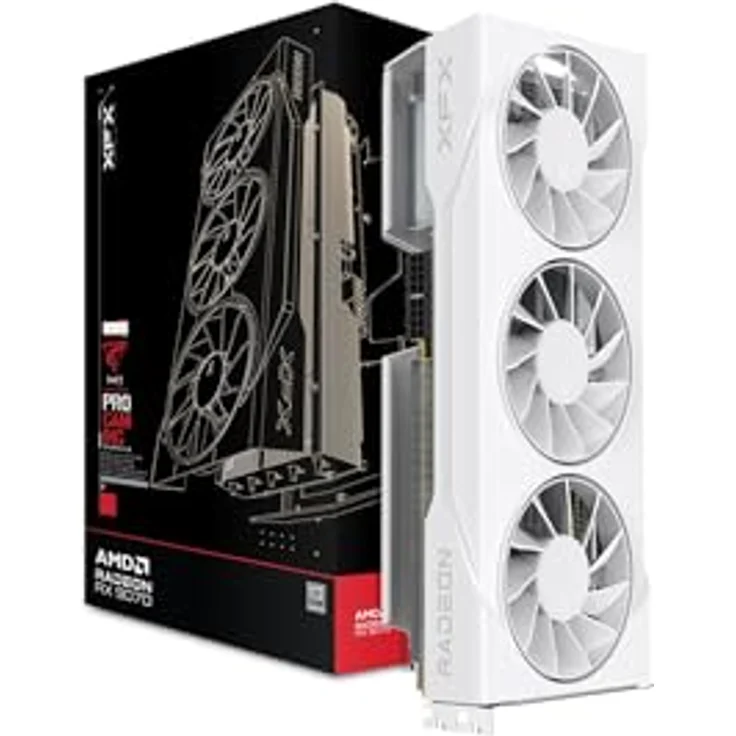 XFX RX 9070GRE White, Next-Gen-Grafikkarte mit 12.288 MB Speicher, Triple-Fan Design – Bild 1