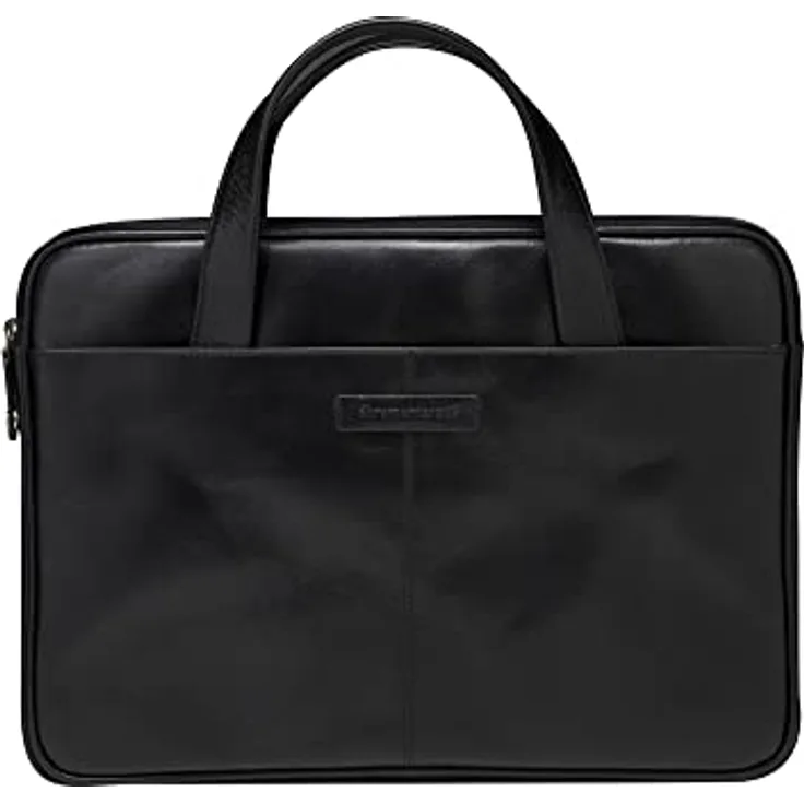 dbramante1928 - Silkeborg Laptoptasche für Damen & Herren 13 Zoll - Tasche mit Zwei strukturierten Ledergriffen - Aus robustem, hochwertigem Vollnarbenleder - Black N.E. (2nd Gen)