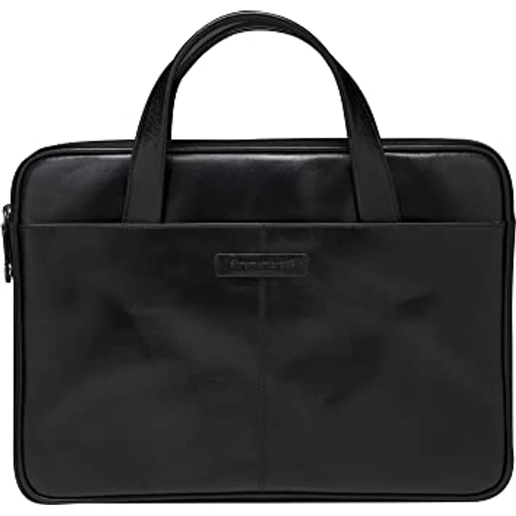 dbramante1928 - Silkeborg Laptoptasche für Damen & Herren 13 Zoll - Tasche mit Zwei strukturierten Ledergriffen - Aus robustem, hochwertigem Vollnarbenleder - Black N.E. (2nd Gen) – Bild 1