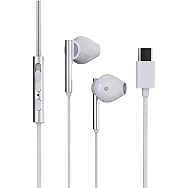 Trevi HMP 700C Mini-Kopfhörer, ergonomisch, Typ-C, digital, mit Mikrofon, integriertes Mini-Mikrofon, langlebig, verhedderungsfrei, ABS und Aluminium