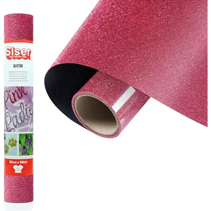 Siser Transferfolie für Cad-Cut ®, Glitter Heißtransferfolie, 30 cm, Blush Rose – Bild 1