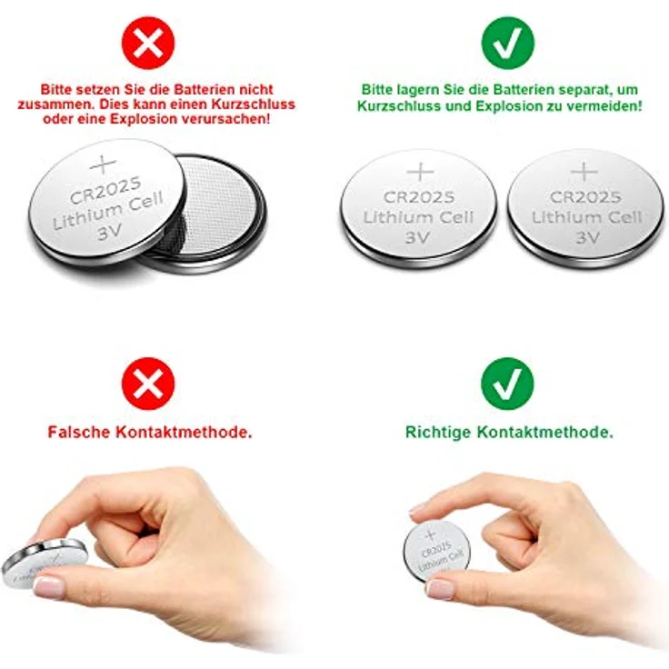GutAlkaLi CR2025 3V Lithium Knopfzellen, 20 Stück Batterien mit 150 mAh Kapazität, kompakt und langlebig – Bild 3