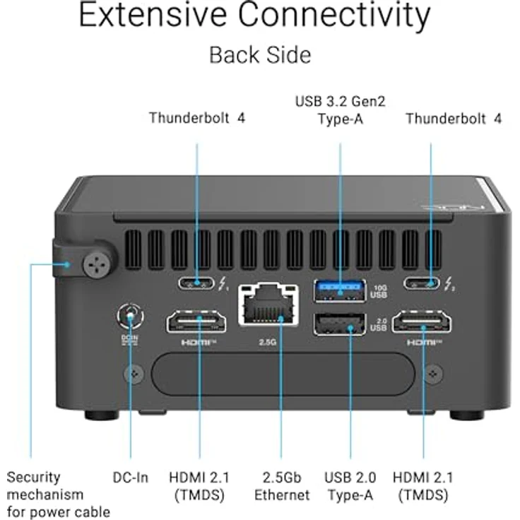 ASUS NUC 15 Pro+ RNUC15CRSU700002, Barebone Mini-PC mit Core Ultra 7, 2 GHz, Arc Graphics 140T, Silber, Wi-Fi 6, Bluetooth 5.4 – Bild 7