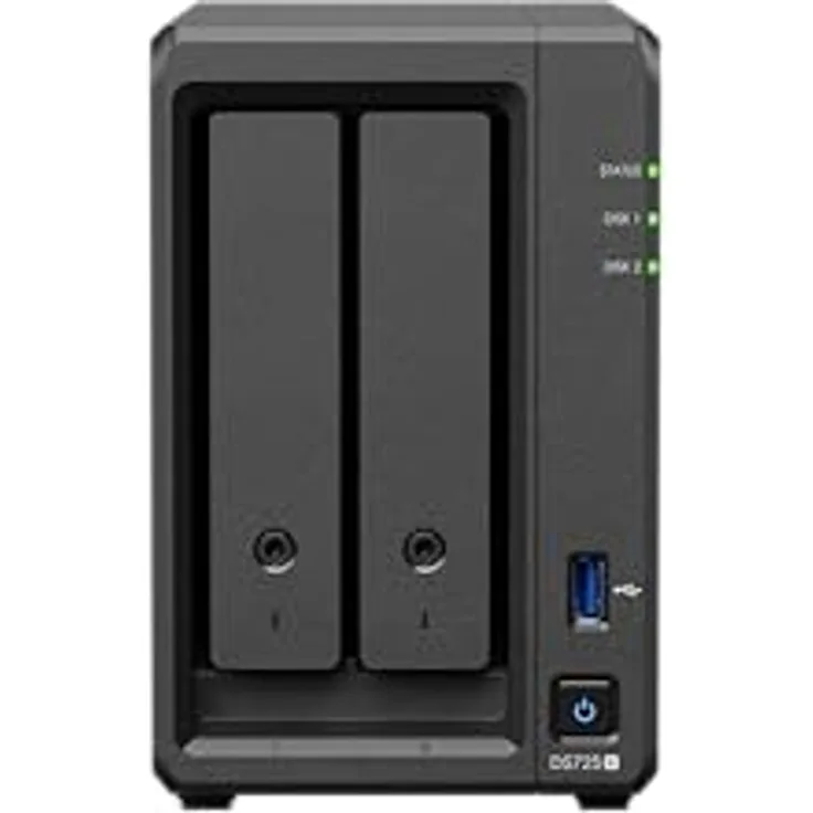 Synology Diskstation DS725+, NAS mit 2-Bay, ideal für Datensicherung und Medienstreaming