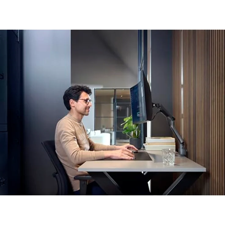 One For All Design Single Monitor-Tischhalterung, höhenverstellbar für 33-88,9 cm (13-35 Zoll), schwarz – Bild 7