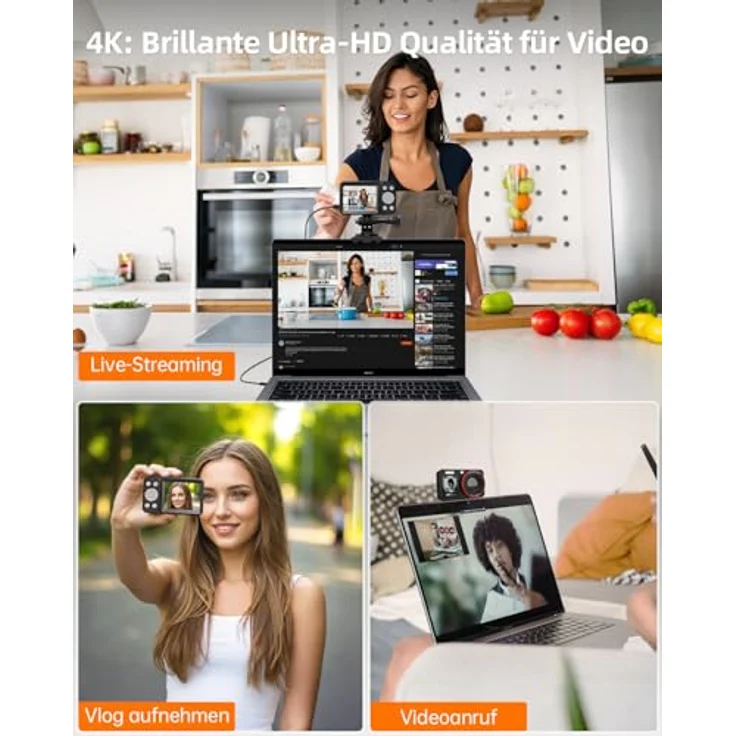 Rollei Compactline 64, Digitalkamera mit 64MP und 18X Zoom, Dual Display für Kids und Anfänger, Schwarz – Bild 3